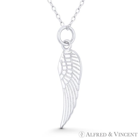 Angel's / Eagle's Wing Protection & Luck Charm Pendant in .925 Sterling Silver - Picture 1 of 1